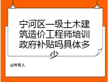 宁河区一级土木建筑造价工程师培训政府补贴吗具体多少