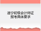 遂宁初级会计师证报考具体要求