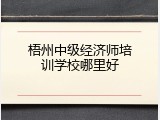 梧州中级经济师培训学校哪里好