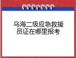乌海二级应急救援员证在哪里报考