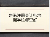 贵港注册会计师培训学校哪里好