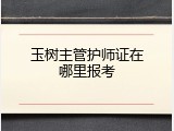 玉树主管护师证在哪里报考