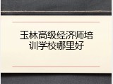 玉林高级经济师培训学校哪里好