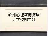钦州心理咨询师培训学校哪里好