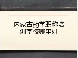 内蒙古药学职称培训学校哪里好