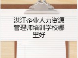 湛江企业人力资源管理师培训学校哪里好