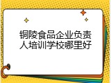 铜陵食品企业负责人培训学校哪里好
