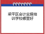 梁平区会计实操培训学校哪里好