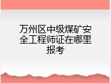 万州区中级煤矿安全工程师证在哪里报考