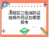 涪陵区三级消防设施操作员证在哪里报考