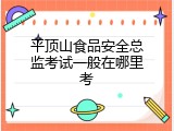 平顶山食品安全总监考试一般在哪里考