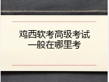 鸡西软考高级考试一般在哪里考