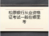 松原银行从业资格证考试一般在哪里考