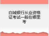 白城银行从业资格证考试一般在哪里考