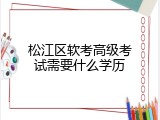 松江区软考高级考试需要什么学历