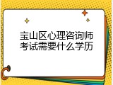 宝山区心理咨询师考试需要什么学历