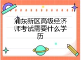 浦东新区高级经济师考试需要什么学历