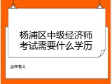 杨浦区中级经济师考试需要什么学历