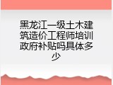 黑龙江一级土木建筑造价工程师培训政府补贴吗具体多少