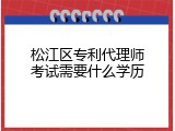 松江区专利代理师考试需要什么学历
