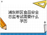 浦东新区食品安全总监考试需要什么学历