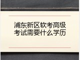 浦东新区软考高级考试需要什么学历