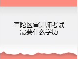普陀区审计师考试需要什么学历