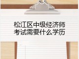 松江区中级经济师考试需要什么学历