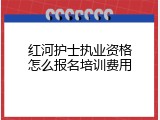红河护士执业资格怎么报名培训费用