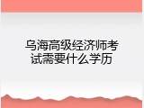 乌海高级经济师考试需要什么学历