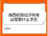 海西初级经济师考试需要什么学历