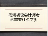 乌海初级会计师考试需要什么学历