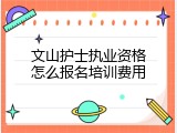 文山护士执业资格怎么报名培训费用