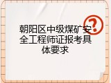 朝阳区中级煤矿安全工程师证报考具体要求