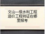 文山一级水利工程造价工程师证在哪里报考