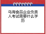 乌海食品企业负责人考试需要什么学历