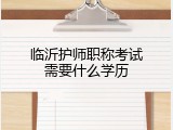 临沂护师职称考试需要什么学历