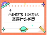岳阳软考中级考试需要什么学历