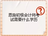 恩施初级会计师考试需要什么学历