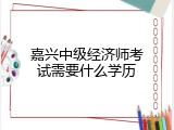 嘉兴中级经济师考试需要什么学历