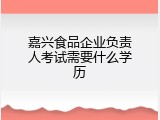 嘉兴食品企业负责人考试需要什么学历