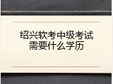 绍兴软考中级考试需要什么学历