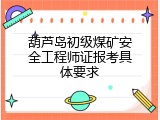 葫芦岛初级煤矿安全工程师证报考具体要求