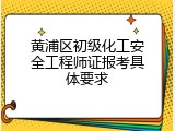 黄浦区初级化工安全工程师证报考具体要求