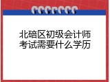 北碚区初级会计师考试需要什么学历
