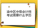 渝中区中级会计师考试需要什么学历