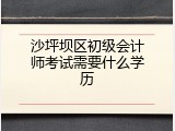 沙坪坝区初级会计师考试需要什么学历