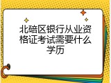北碚区银行从业资格证考试需要什么学历