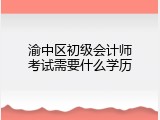 渝中区初级会计师考试需要什么学历