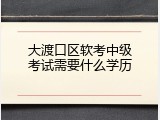 大渡口区软考中级考试需要什么学历